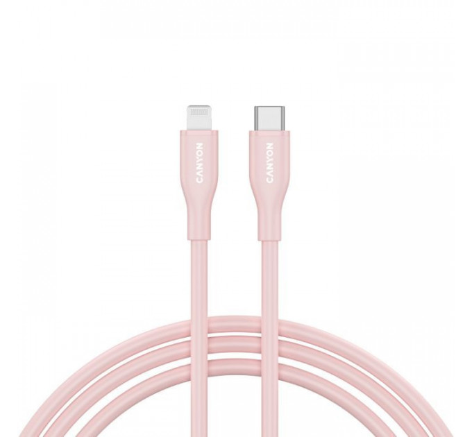 Дата кабель USB-C to Lightning 1.0m CLNM60 C-L 60W MFI Silicon Pink Canyon (CNS-CLNM60SC10PS)
