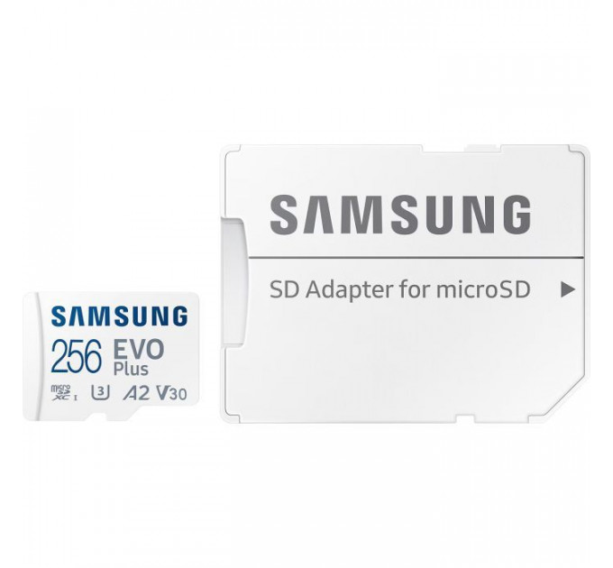 Карта памяти Samsung 256GB microSD 10 UHS-I U3 V30 A2 EVO Plus (MB-MC256SA\/EU)