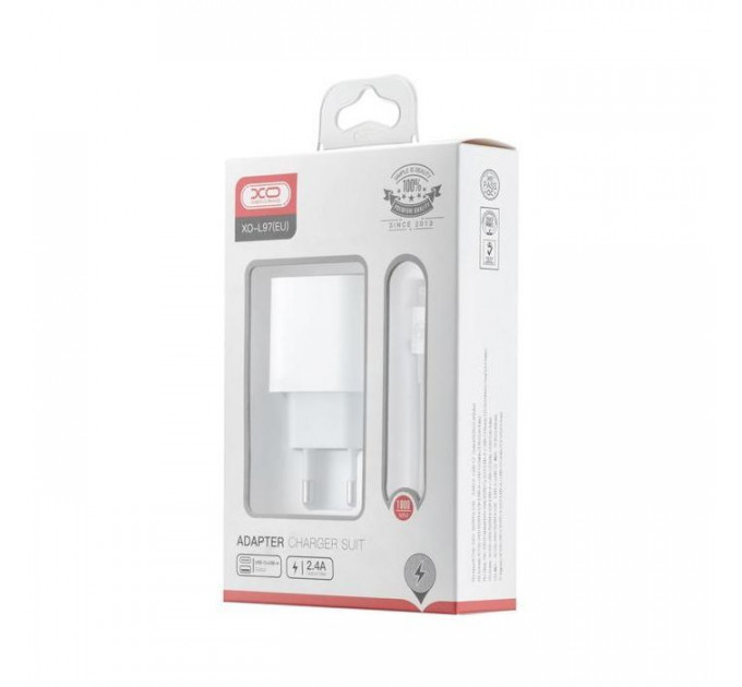 Зарядное устройство для XO L97 (1Type-C\/1USB\/2.4A) + Type-C - Lightning White (XO-L97-LG)