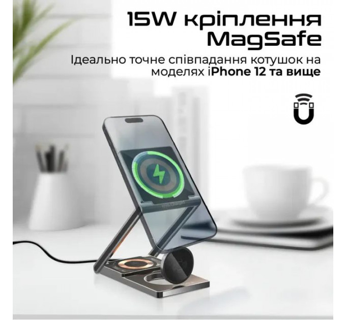 Зарядний пристрій Promate wireless (lucidfold-trio)