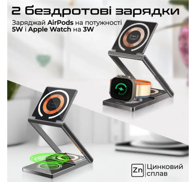Зарядний пристрій Promate wireless (lucidfold-trio)