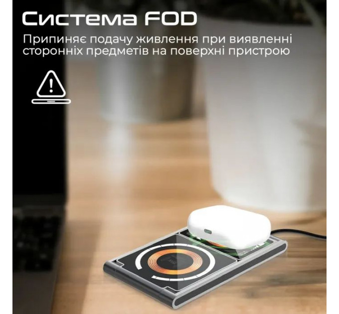 Зарядний пристрій Promate wireless (lucidfold-trio)