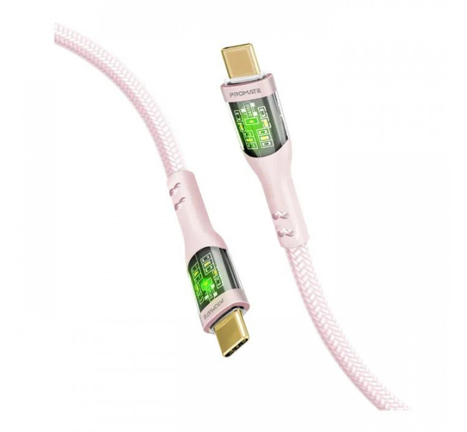 Дата кабель USB-C to USB-C 2.0m Promate (transline-cc200.pink)