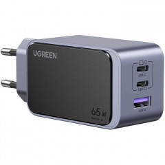 Зарядний пристрій Ugreen 3xUSB 65W (2xUSB-C+USB-A) Gan Nexode Fast Charger Grey X553 (35042)