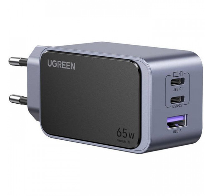 Зарядное устройство для Ugreen 3xUSB 65W (2xUSB-C+USB-A) Gan Nexode Fast Charger Grey X553 (35042) Зарядное устройство для Ugreen 3xUSB 65W (2xUSB-C+USB-A) Gan Nexode Fast Charger Grey X553 (35042)