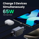 Зарядное устройство для Ugreen 3xUSB 65W (2xUSB-C+USB-A) Gan Nexode Fast Charger Grey X553 (35042)
