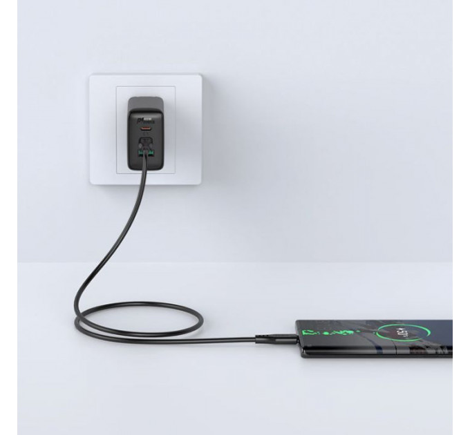 Дата кабель USB-C to USB-C 1.2m 3A TPE C3-03 Black Acefast (6974316280842)