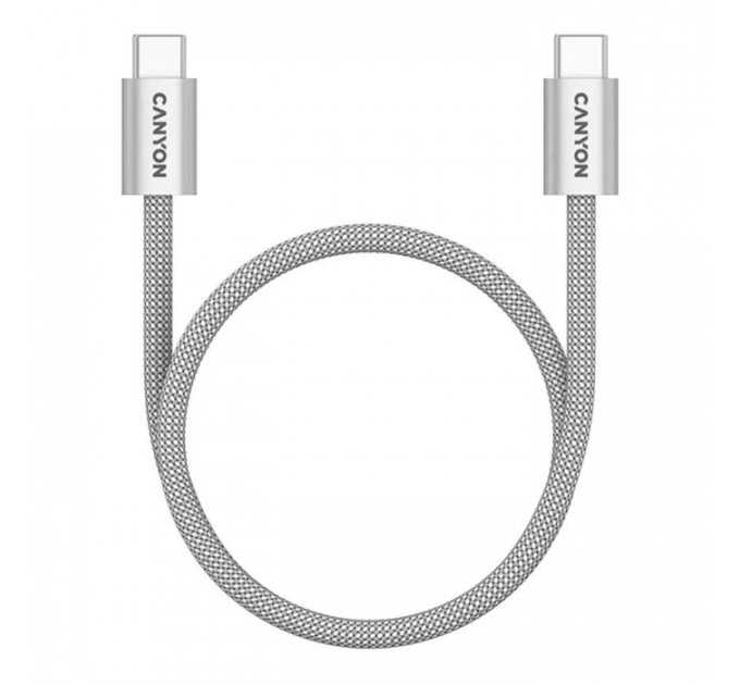 Дата кабель USB-C to USB-C 1.0m 60W Magnet Braided Light Grey Canyon (CND-CCMG60AB15LG)