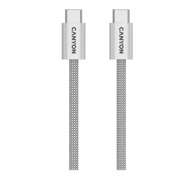 Дата кабель USB-C to USB-C 1.0m 60W Magnet Braided Light Grey Canyon (CND-CCMG60AB15LG)
