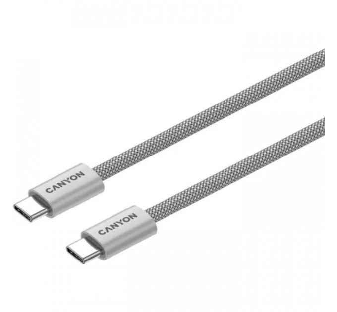 Дата кабель USB-C to USB-C 1.0m 60W Magnet Braided Light Grey Canyon (CND-CCMG60AB15LG)