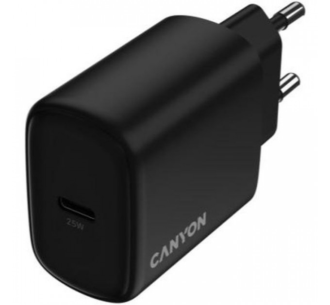 Зарядний пристрій Canyon OnCharge 250 25W 1xPD EU Black (CNE-CHA250-11)