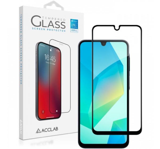 Скло захисне ACCLAB Full Glue Samsung A16 Black (1283126598821)
