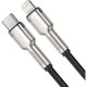 Дата кабеля USB-C to Lightning 1.0m Cafule Metal PD 20W black Baseus (CATLJK-A01)