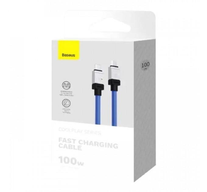 Дата кабель USB-C to USB-C 1.0m CoolPlay Fast Charging 100W blue Baseus (CAKW000203)