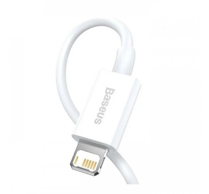 Дата кабель USB 2.0 AM to Lightning 1.5m Superior Fast Charging 2.4A white Baseus (CALYS-B02)