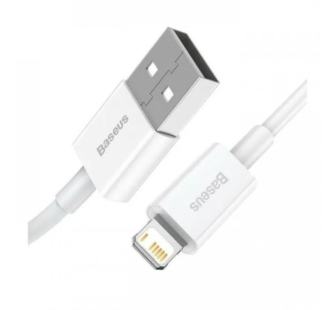Дата кабель USB 2.0 AM to Lightning 1.5m Superior Fast Charging 2.4A white Baseus (CALYS-B02)