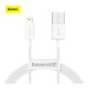 Дата кабель USB 2.0 AM to Lightning 1.5m Superior Fast Charging 2.4A white Baseus (CALYS-B02)