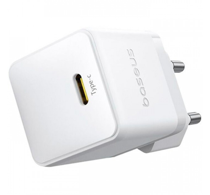Зарядний пристрій Baseus Palm Fast Charger 1C 30W + Cable 1.0m Type-C 60W white (P10111605213-01)