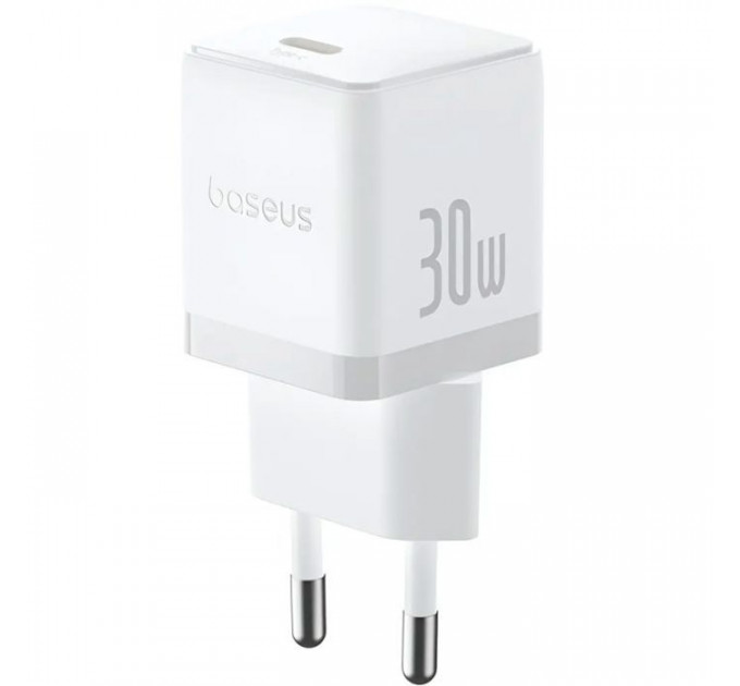 Зарядний пристрій Baseus Palm Fast Charger 1C 30W + Cable 1.0m Type-C 60W white (P10111605213-01)