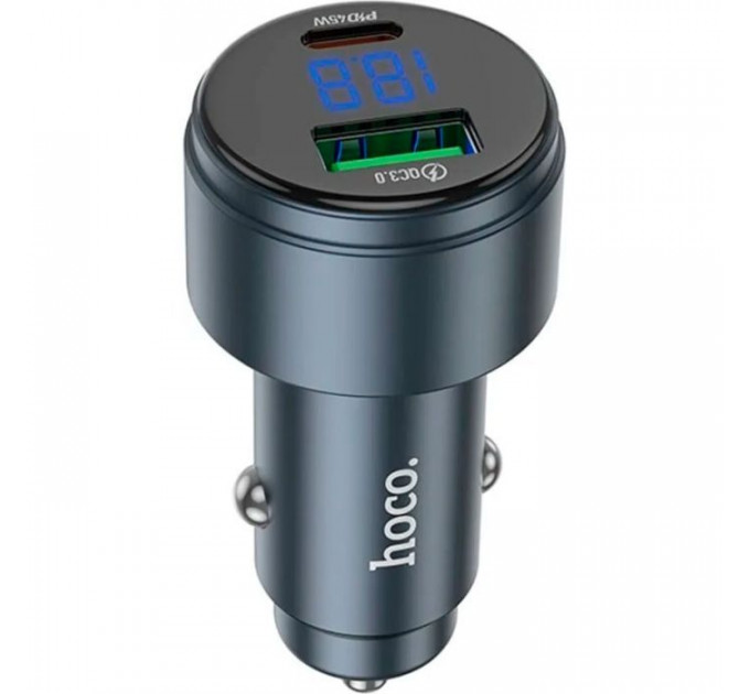 Зарядний пристрій HOCO HOCO Z57B Glorious 63W dual-port display USB-C PD45W + USB QC3.0 Metal Gray (6942007633161) Зарядний пристрій HOCO HOCO Z57B Glorious 63W dual-port display USB-C PD45W + USB QC3.0 Metal Gray (6942007633161)