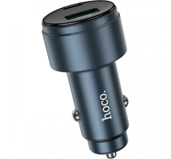 Зарядний пристрій HOCO HOCO Z57B Glorious 63W dual-port display USB-C PD45W + USB QC3.0 Metal Gray (6942007633161)