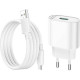 Зарядний пристрій HOCO C109A Fighter USB QC3.0 + cable Micro 5P White (6931474784827)