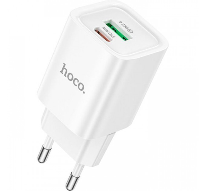 Зарядний пристрій HOCO C149A Charm 1xUSB-C PD30W + 1xUSB QC3.0 White (6942007630337)