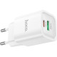 Зарядний пристрій HOCO C149A Charm 1xUSB-C PD30W + 1xUSB QC3.0 White (6942007630337)