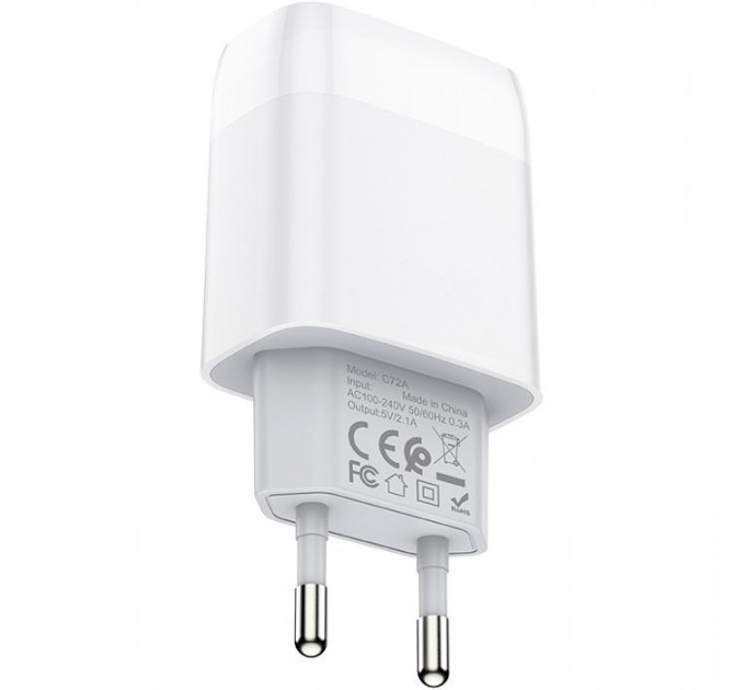 Зарядное устройство для HOCO C72A Glorious USB 10.5W White (6931474712899)