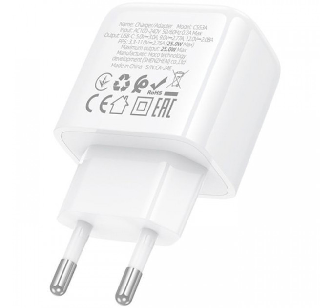 Зарядний пристрій HOCO CS53A Surplus USB-C PD25W White (6942007631488)