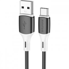 Дата кабель USB 2.0 AM to USB-C 1.0m 3A silicone BX79 black BOROFONE (6974443384789)