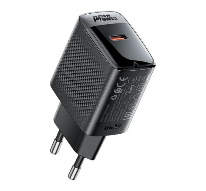 Зарядний пристрій Acefast A102 USB-C PD30W GaN Black (6974316283287)