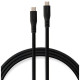 Дата кабель USB-C to USB-C 2.0m UBS3.2 Gen2 10G 240W Chip Silicon Black Vinga (VCPDCCC3242SB)