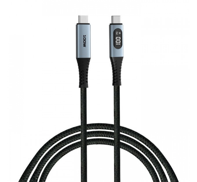 Дата кабель USB-C to USB-C 1.2m with display 100W black Verbatim (31848)