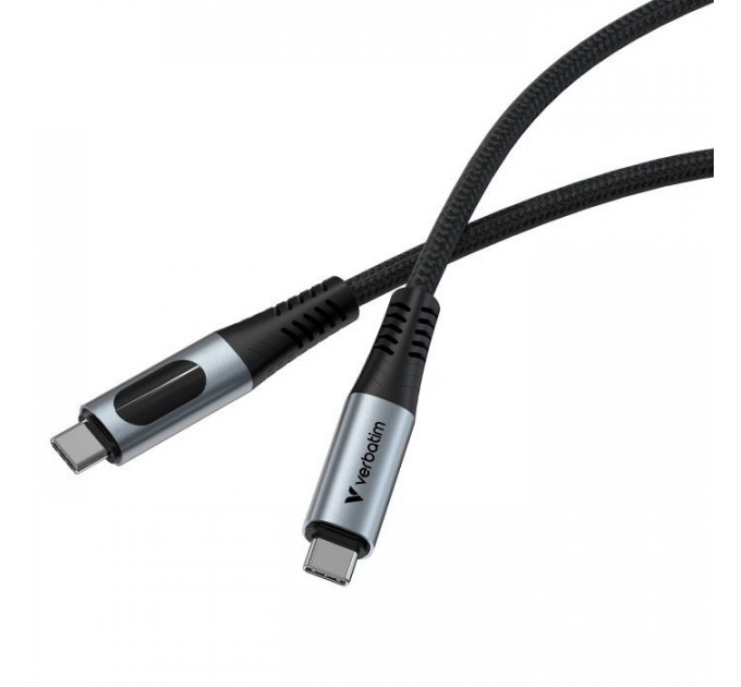 Дата кабель USB-C to USB-C 1.2m with display 100W black Verbatim (31848)