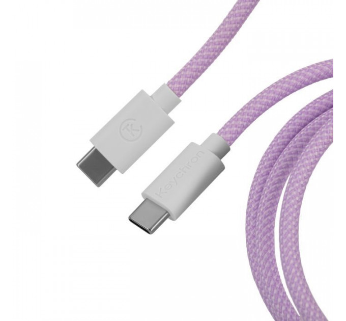 Дата кабель USB-C + USB A to USB-C 1.36m Coiled Aviator purple Keychron (CAB17_KEYCHRON)