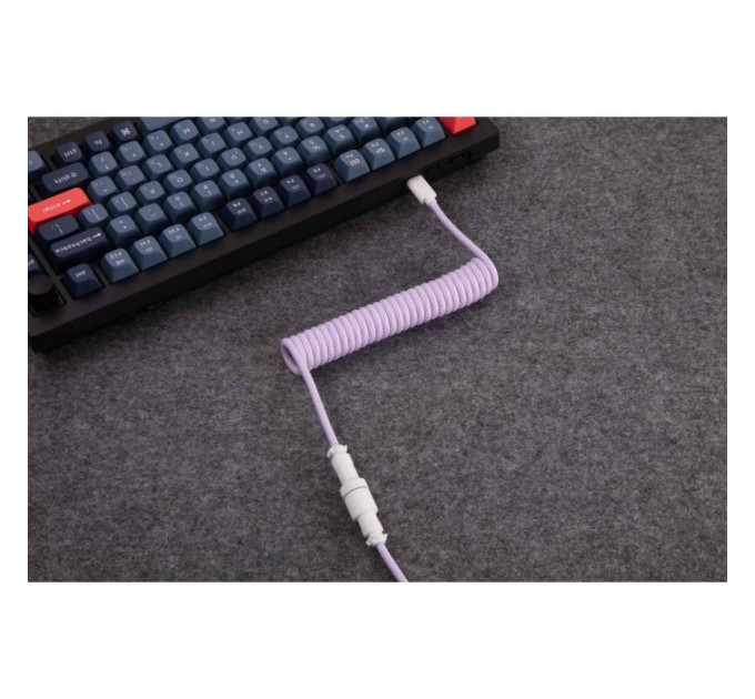 Дата кабель USB-C + USB A to USB-C 1.36m Coiled Aviator purple Keychron (CAB17_KEYCHRON)