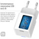 Зарядний пристрій ColorWay C101D GaN Mini 20W PD PPS USB-C + cable USB-C to Lightning white (CW-CHS059PDL-WT)