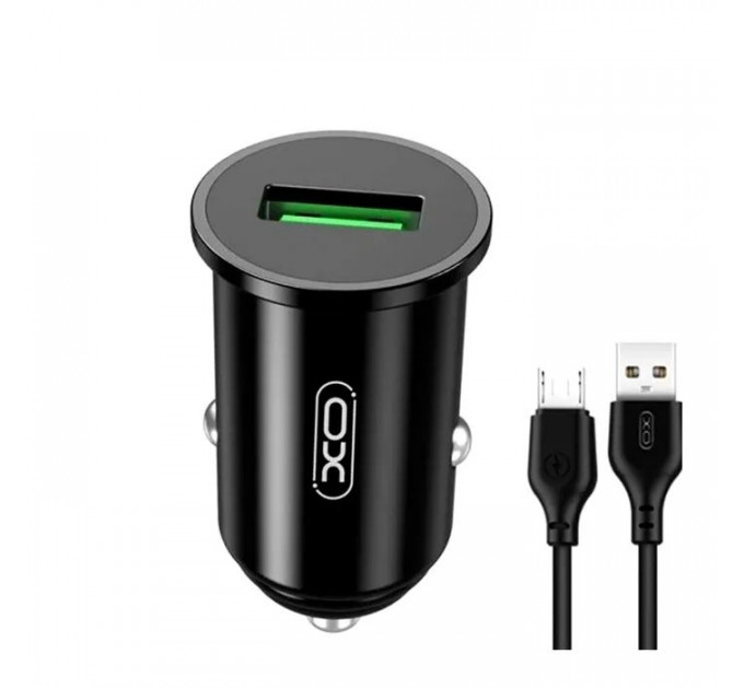 Зарядное устройство для XO USB QC3.0 18W + cable USB to Micro 5P black (TZ12-M-BK)