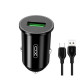 Зарядний пристрій XO USB QC3.0 18W + cable USB to Micro 5P black (TZ12-M-BK)