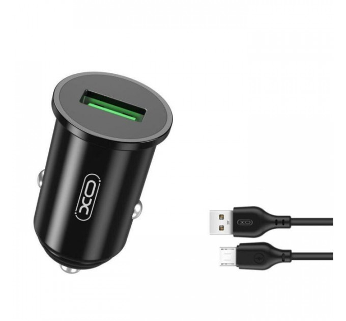 Зарядное устройство для XO USB QC3.0 18W + cable USB to Micro 5P black (TZ12-M-BK)