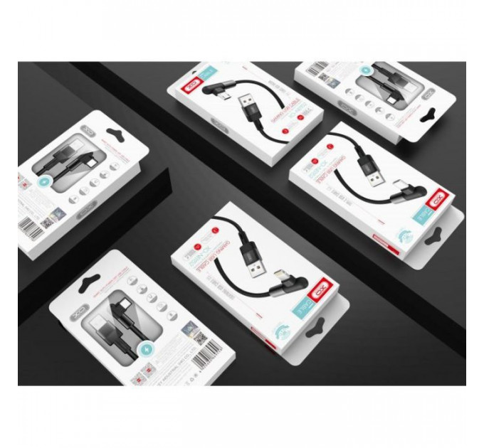 Дата кабель USB 2.0 AM to Micro 5P 1.0m 2.4A 90° corner white XO (NB152-M-1-WH)