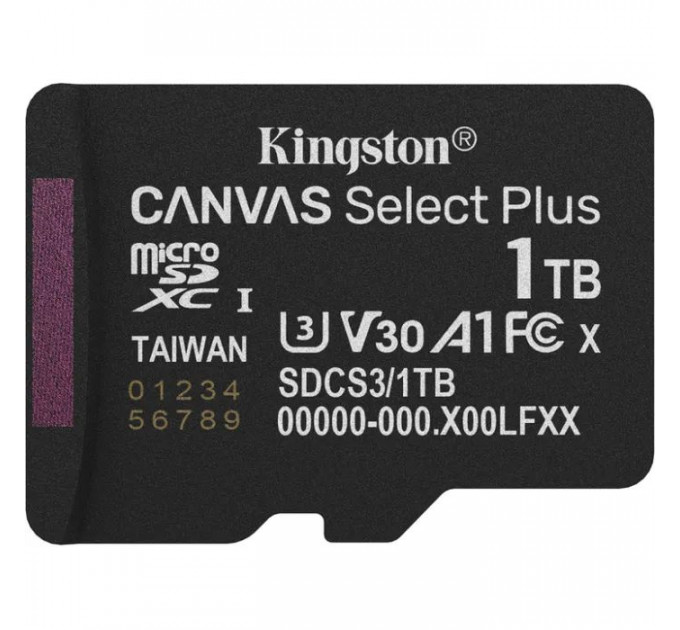 Карта памяти Kingston 1TB microSDXC 10 UHS-I U3 V30 A1 Canvas Select Plus (SDCS3\/1TBSP)