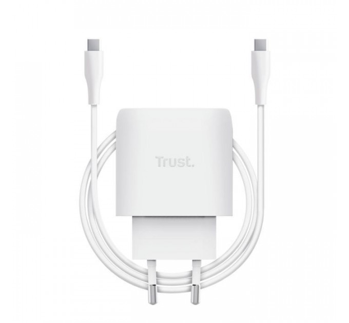Зарядний пристрій Trust USB-C 45W GaN PD\/PPS white (25522_TRUST)