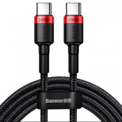 Дата кабель USB-C to USB-C 2.0m PD2.0 100W (20V\/5A) red+black Baseus (CATKLF-AL91)