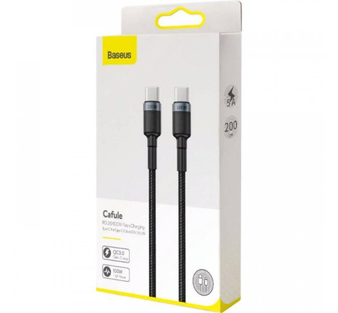 Дата кабель USB-C to USB-C 2.0m PD2.0 100W (20V\/5A) red+black Baseus (CATKLF-AL91)