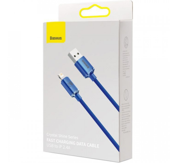 Дата кабель USB 2.0 AM to Lightning 2.0m 2.4A blue Baseus (CAJY000103)