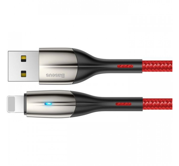 Дата кабель USB 2.0 AM to Lightning 2.0m 2.4A red Baseus (CALSP-C09)