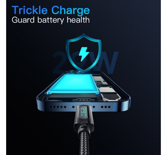 Дата кабель USB-C to Lightning 1.0m 29W LED black Essager (EXCTL-XY01-P)