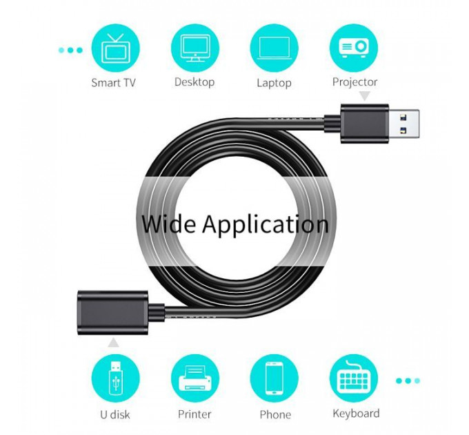 Дата кабеля USB 3.0 AM\AF 1.5m Essager (EXCAM-YTA01)